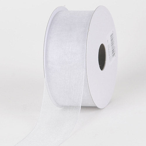 Honbay 50 Yards Shimmer Sheer Organza Satin Ribbon (White)
