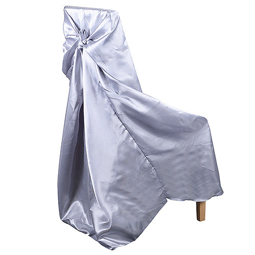 Silver - Universal Satin Chair Cover - Universal Satin Chair Cover