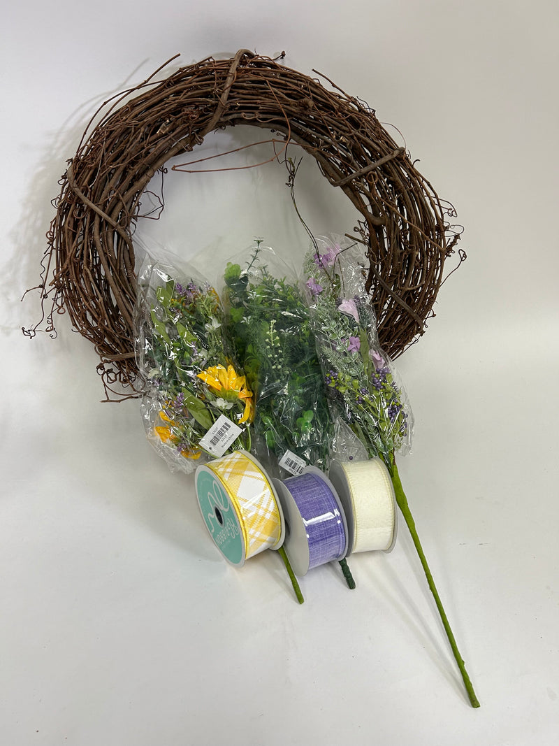 Sunflower Grapevine Wreath Kit - 18 Inches Grapevine
