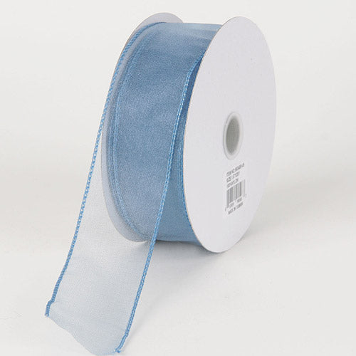 Smoke - Organza Ribbon Thick Wire Edge 25 Yards - ( 2 - 1/2 Inch | 25 Yards ) BBCrafts.com