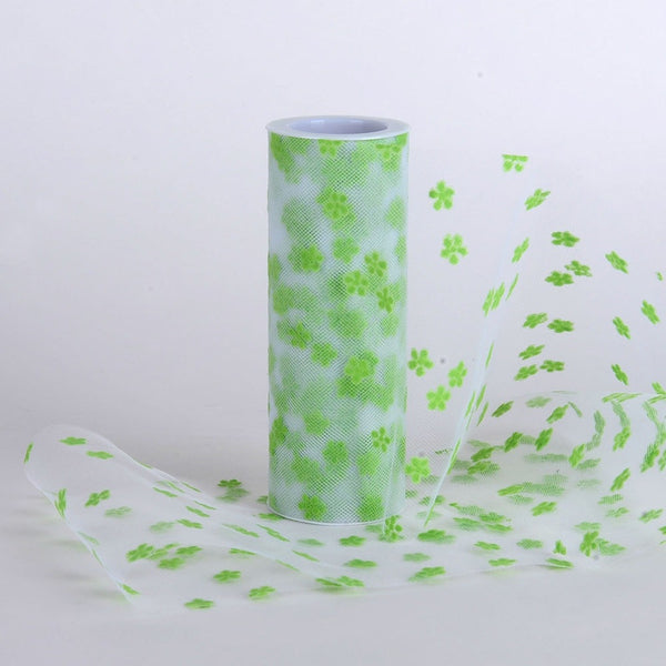 Snowflake Design Tulle Apple Green