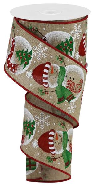 Snowman Stocking Christmas Tree Ribbon - ( 2-1/2 Inch | 10 Yards ) BBCrafts.com