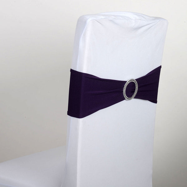 Spandex Chair Sash with Buckle - Plum  5 pieces BBCrafts.com