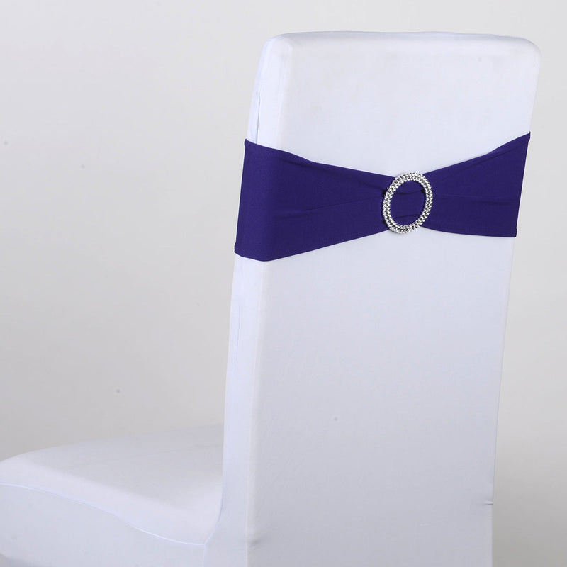 Spandex Chair Sash with Buckle - Purple  5 pieces BBCrafts.com