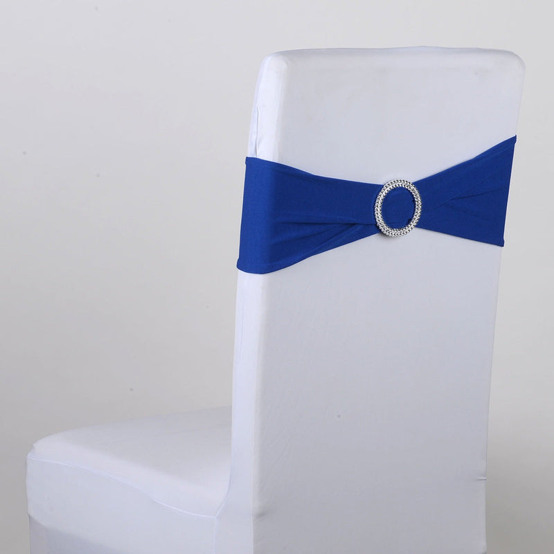 Spandex Chair Sash with Buckle - Royal Blue  5 pieces BBCrafts.com
