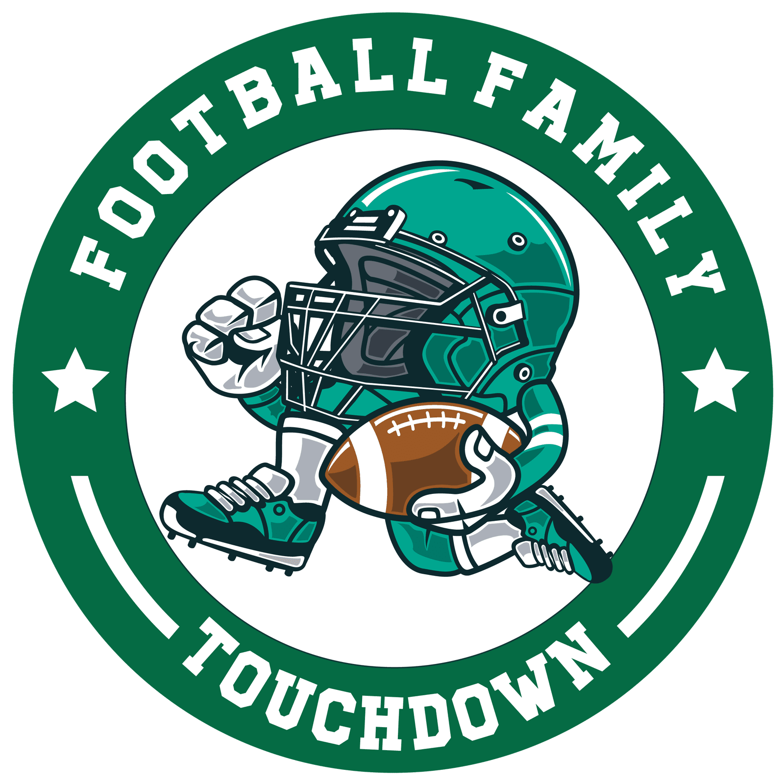 Sports Green Football Family Metal / Vinyl Sign - Made in USA