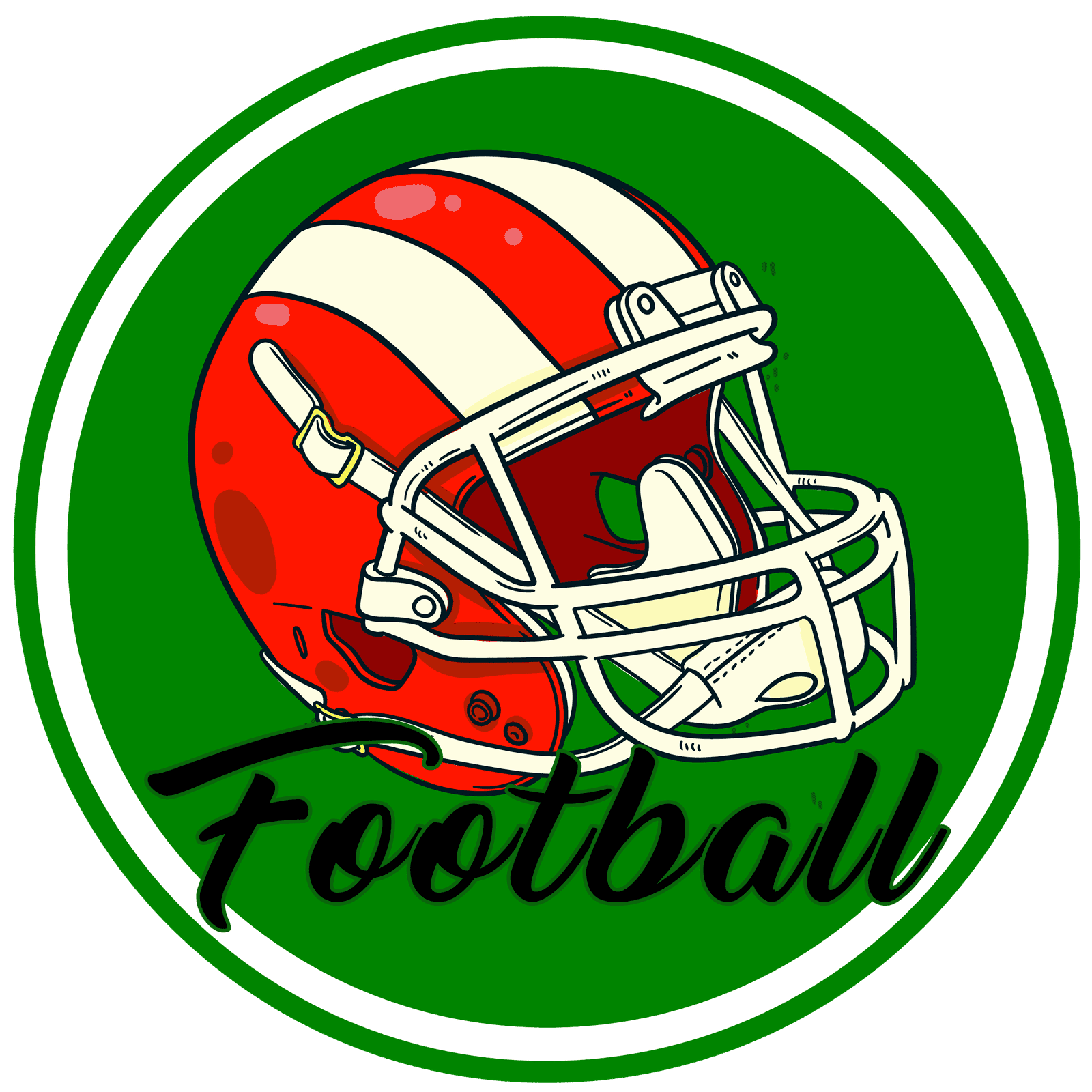 Sports Red Football Helmet Metal / Vinyl Sign - Made in USA