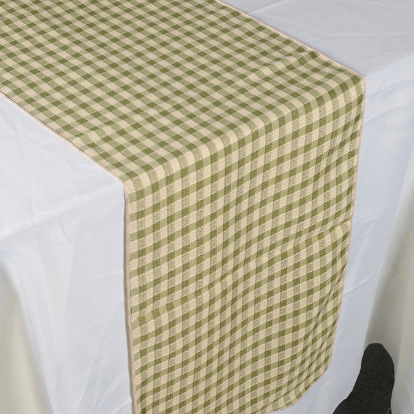 Spring Moss - Checkered/ Plaid Table Runner - 14 inch x 90 inch
