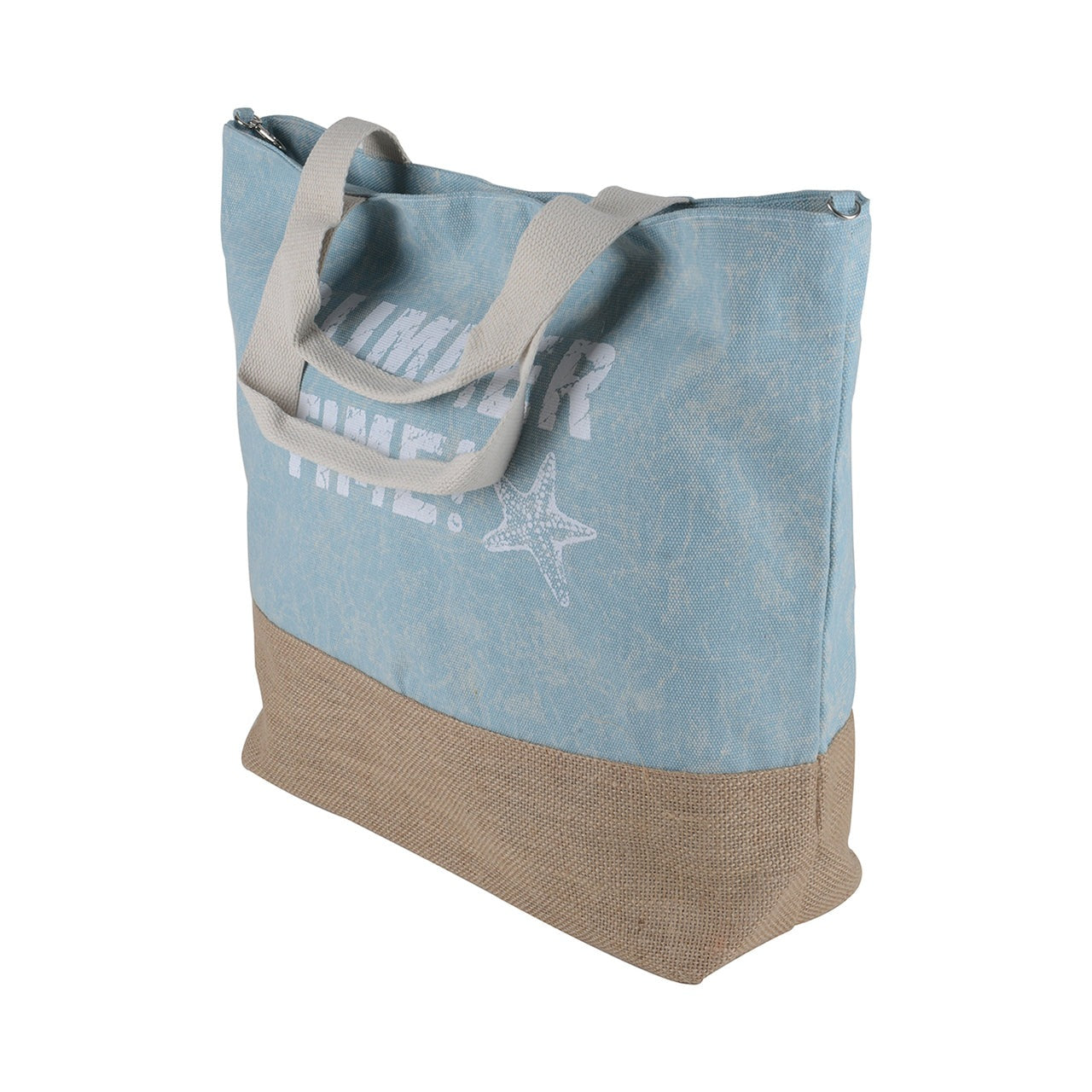 Summer Time Beach Canvas Tote Bag - 21 Inch x 16 Inch - Women Swim Pool Bag Large Tote