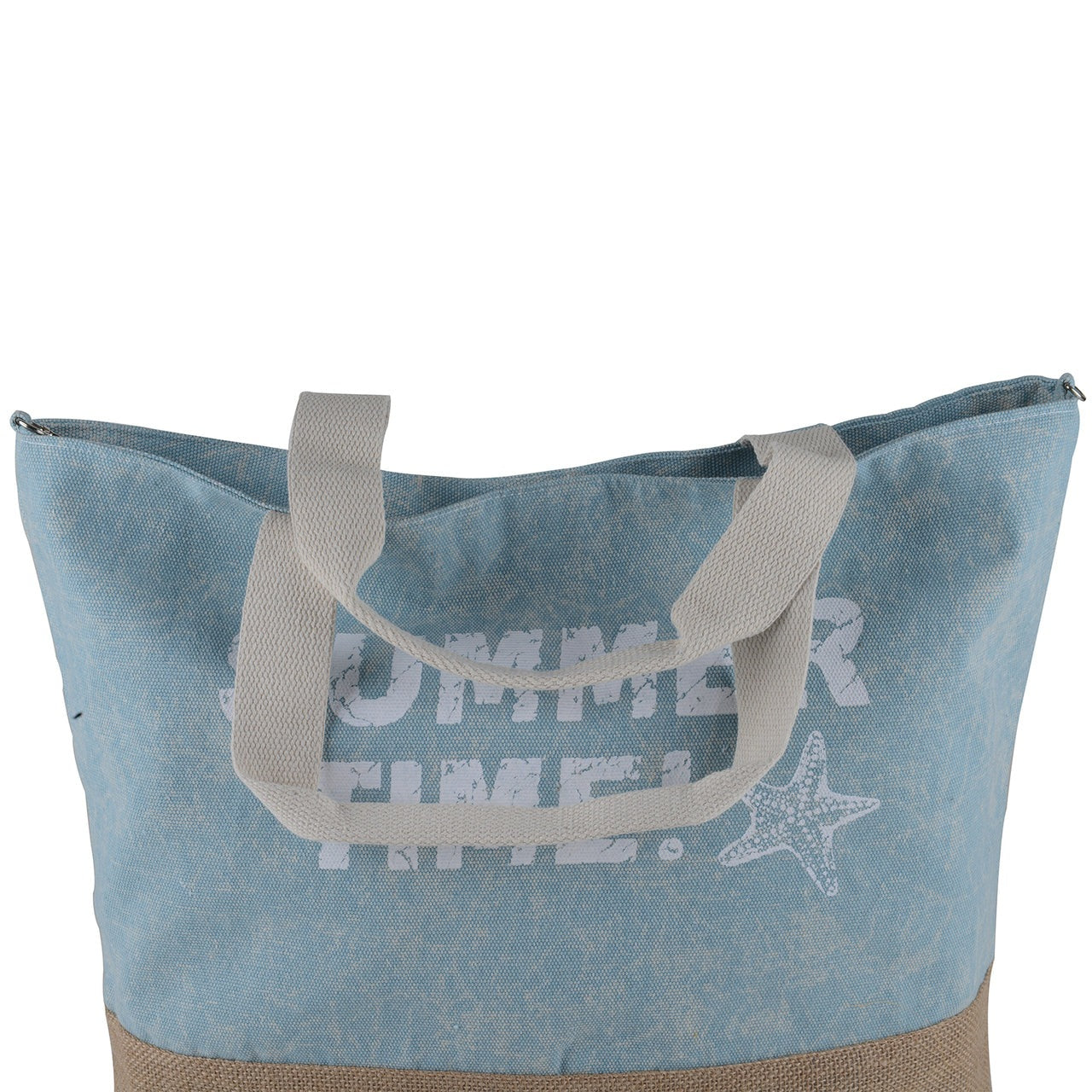 Summer Time Beach Canvas Tote Bag - 21 Inch x 16 Inch - Women Swim Pool Bag Large Tote