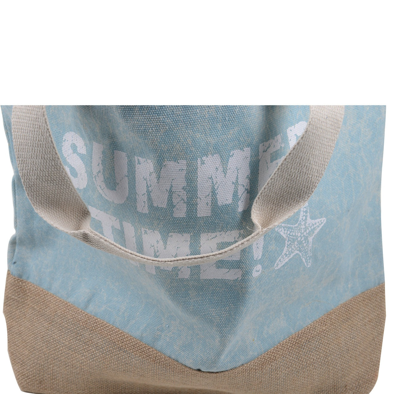 Summer Time Beach Canvas Tote Bag - 21 Inch x 16 Inch - Women Swim Pool Bag Large Tote