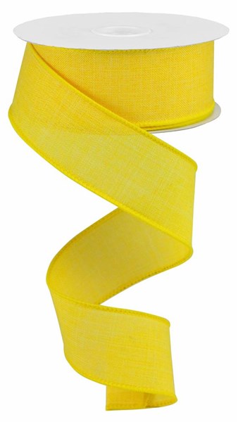 Sun Yellow - Royal Burlap Wired Edge Ribbon - ( 1-1/2 Inch | 10 Yards ) BBCrafts.com