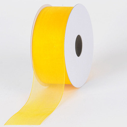 Sunflower - Sheer Organza Ribbon - ( 5/8 Inch | 25 Yards ) BBCrafts.com