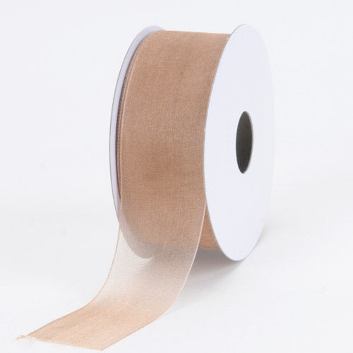 Toffee - Sheer Organza Ribbon - ( 1 - 1/2 Inch | 25 Yards ) BBCrafts.com