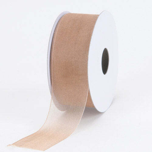 Toffee - Sheer Organza Ribbon - ( 2 - 3/4 Inch | 25 Yards ) BBCrafts.com