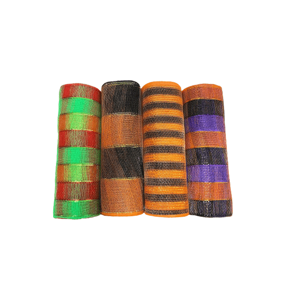 Trick or Treat Mesh Set - Pack of 4 Rolls ( 10 Inch x 10 Yards ) Each BBCrafts.com