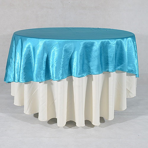 Turquoise - 108 Inch Satin Round Tablecloths - ( 108 Inch | Round ) BBCrafts.com
