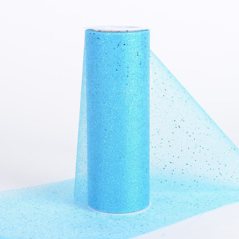 Turquoise - 6 Inch Confetti Organza Roll - ( W: 6 Inch | L: 10 Yards ) BBCrafts.com