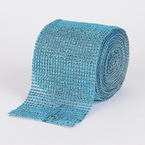 Turquoise - Bling Diamond Rolls - ( 4 Inch x 10 Yards ) BBCrafts.com