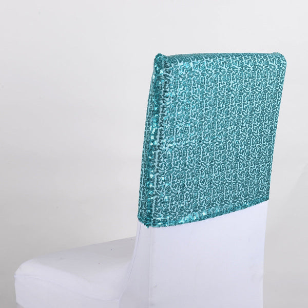 Turquoise Duchess Sequin Chair Top Covers BBCrafts.com