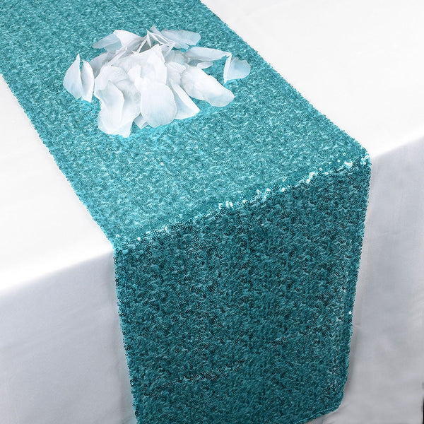 Turquoise Duchess Sequin Table Runner BBCrafts.com