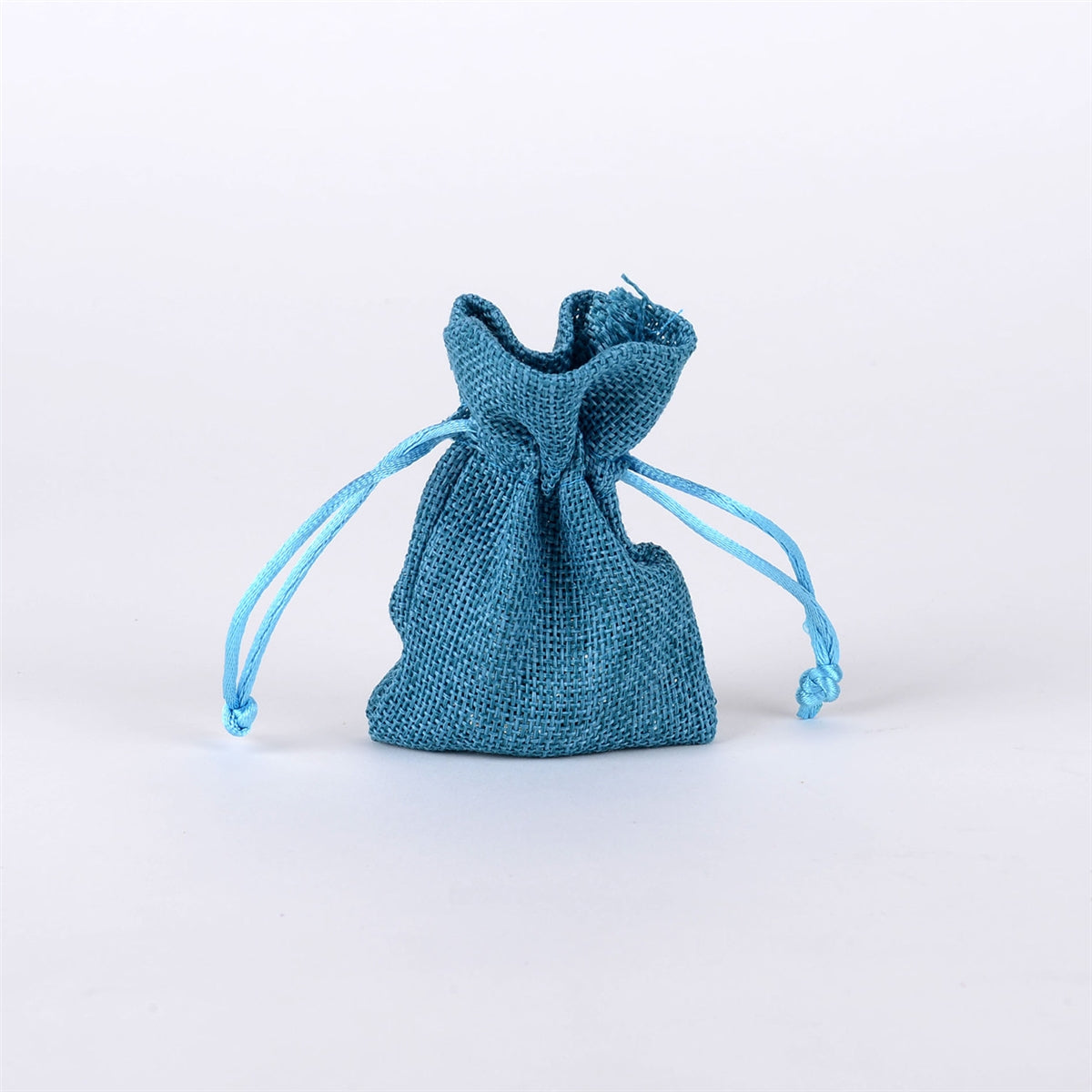 Turquoise - Faux Burlap Bags - ( 3x4 inch - 6 bags ) BBCrafts.com