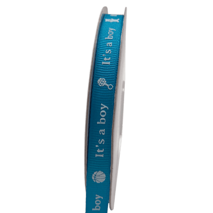 Big Boy Ribbon Turquoise - It's a boy - Grosgrain Ribbon – BBCrafts.com