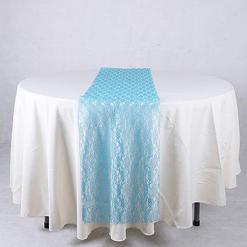 Turquoise - Lace Table Runners - ( 14 Inch x 108 Inches ) BBCrafts.com