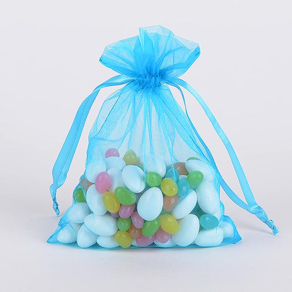 Turquoise - Organza Bags - ( 12 x 14 Inch - 10 Bags ) BBCrafts.com