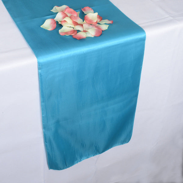 Turquoise - Satin Table Runner - ( 12 Inch x 108 Inches ) BBCrafts.com