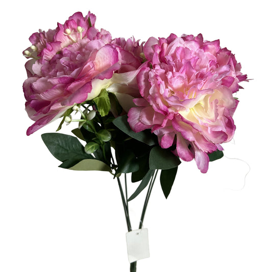 18 Inch Peony Artificial Flower Bush X 5