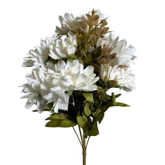 19 Inch Mixed Artificial Flower Bush X11 - Ivory