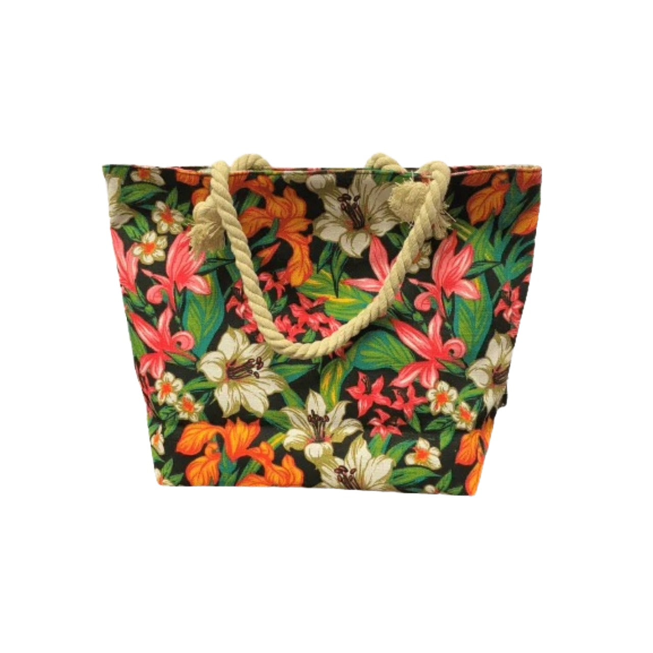 Women’s Beach Tote Bags Combo Set of 3 – Floral, Summer Time & Striped Pattern Large Canvas Pool & Travel Totes