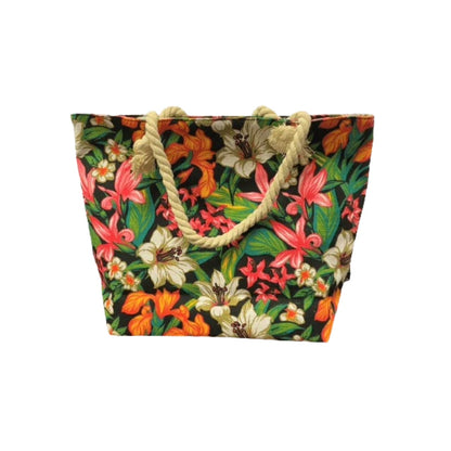 Women’s Beach Tote Bags Combo Set of 3 – Floral, Summer Time & Striped Pattern Large Canvas Pool & Travel Totes