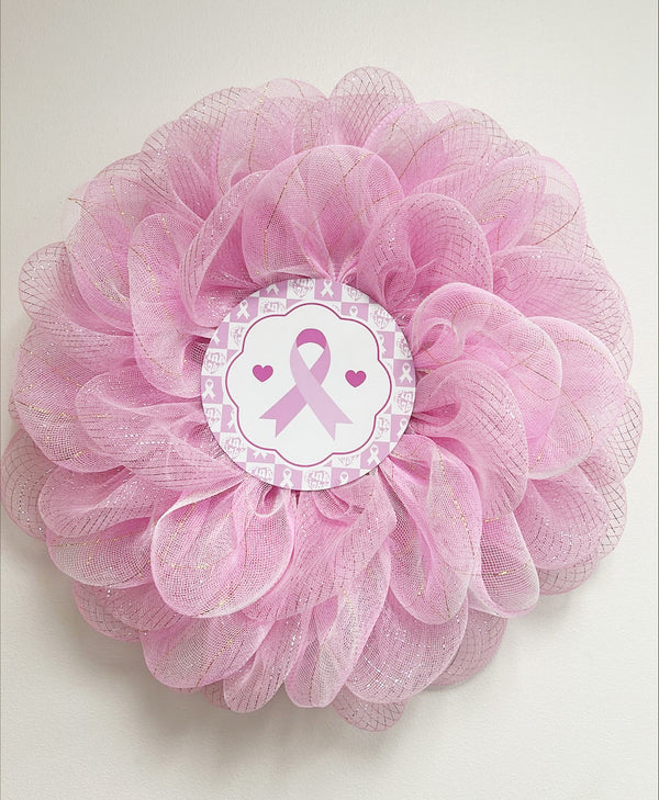 Breast Cancer Awareness Wreath - Made by Designer Leah