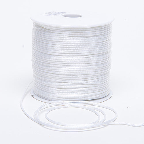 White - 3mm Satin Rat Tail Cord - ( 3mm x 250 Yards ) BBCrafts.com