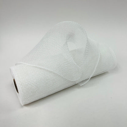 White - Floral Mesh Wrap Solid Color - ( 10 Inch x 10 Yards ) BBCrafts.com