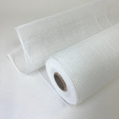White - Floral Mesh Wrap Solid Color - ( 10 Inch x 10 Yards ) BBCrafts.com