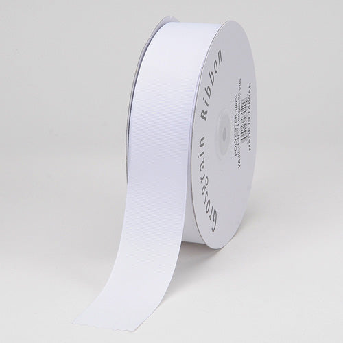 White - Grosgrain Ribbon Solid Color - ( 1/4 Inch | 50 Yards ) BBCrafts.com