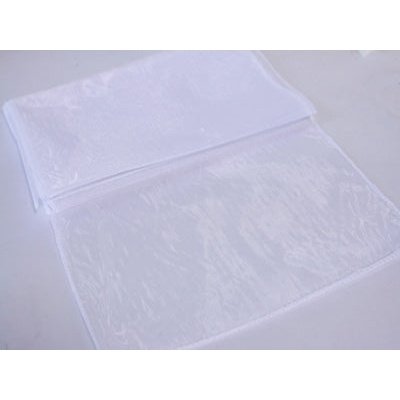 White - Organza Table Runners - ( 14 Inch x 108 Inches ) BBCrafts.com