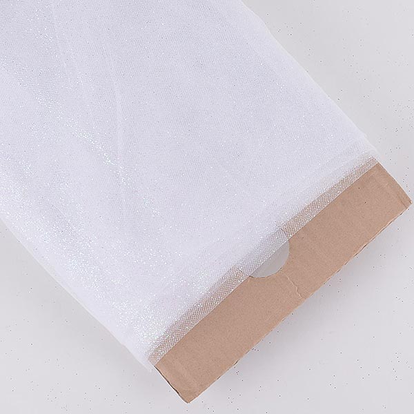 White - Premium Glitter Tulle Fabric 54 inch | 10 Yards