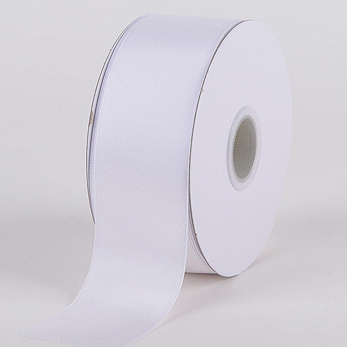 White - Satin Ribbon Wire Edge - ( W: 2 - 1/2 Inch | L: 25 Yards ) BBCrafts.com