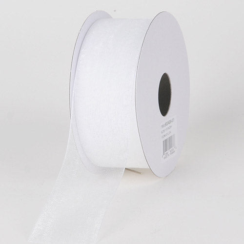 White - Sheer Organza Ribbon - ( 1 - 1/2 Inch | 25 Yards ) BBCrafts.com