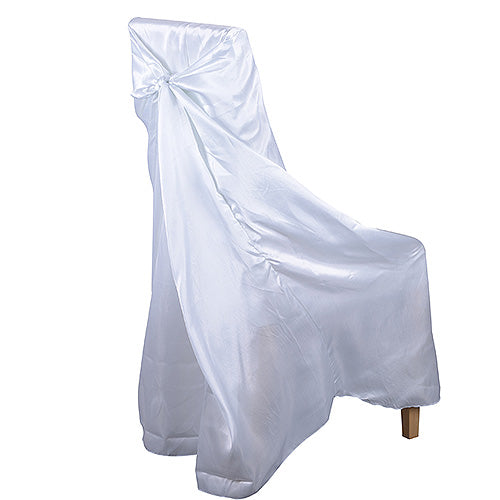 White - Universal Satin Chair Cover - Universal Satin Chair Cover