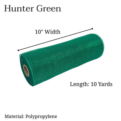 Pre-Order Now & Ship On February 27th - Hunter Green - Deco Mesh Solid Color - ( 10 Inch x 10 Yards )