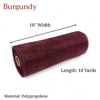 Pre-Order Now & Ship On February 27th - Burgundy - Deco Mesh Solid Color - ( 10 Inch x 10 Yards )