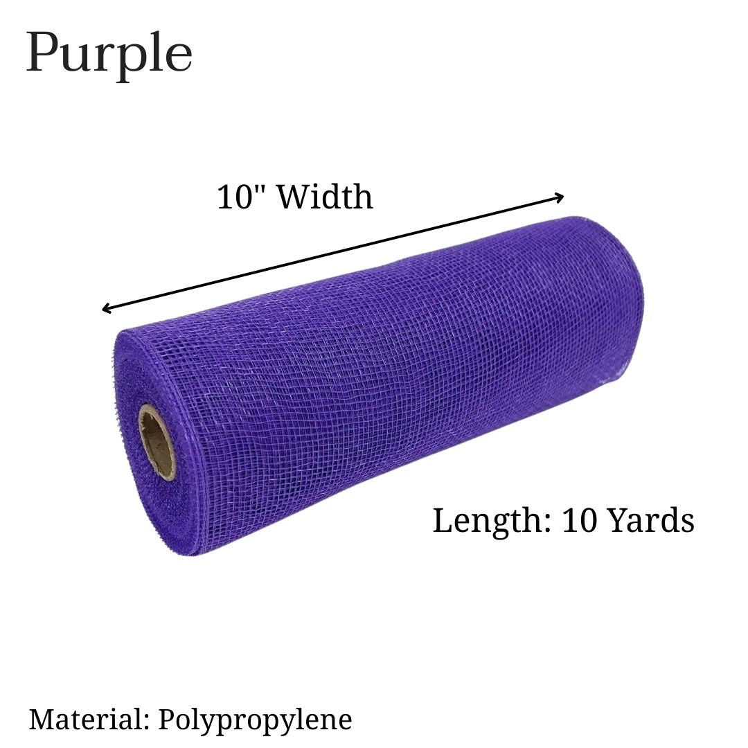 Purple - Deco Mesh Solid Color - ( 10 Inch x 10 Yards )