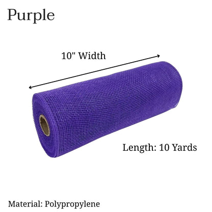 Purple - Deco Mesh Solid Color - ( 10 Inch x 10 Yards )