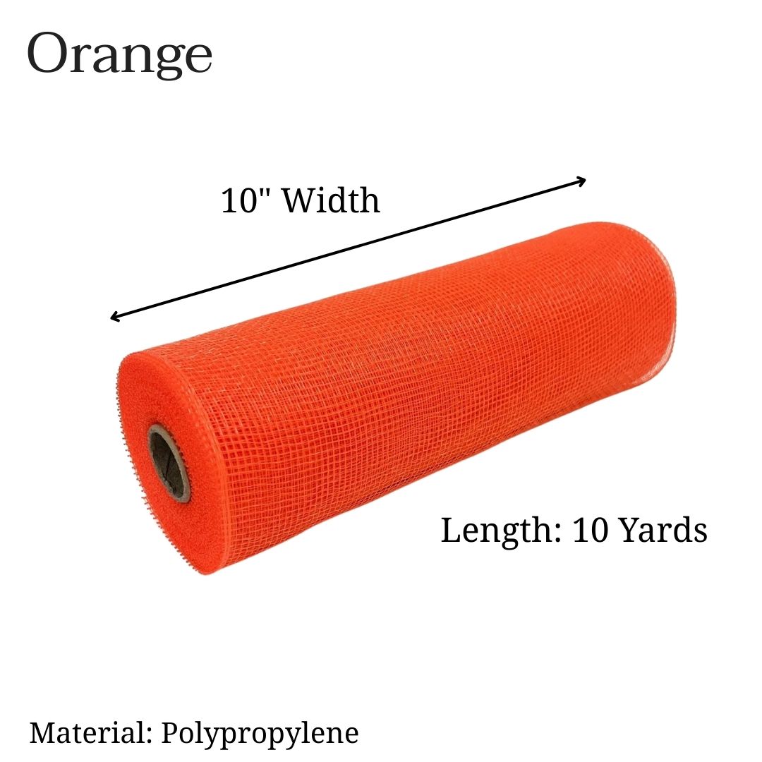 Pre-Order Now & Ship On February 27th - Orange - Deco Mesh Solid Color - ( 10 Inch x 10 Yards )