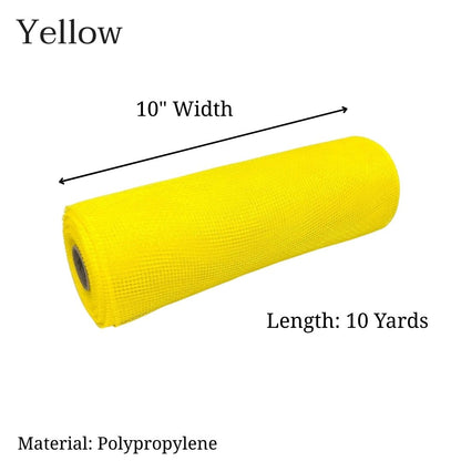 Yellow - Deco Mesh Solid Color - ( 10 Inch x 10 Yards )